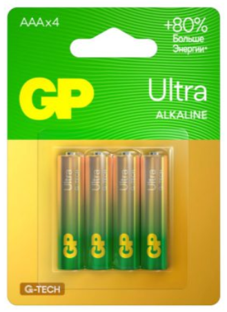 Батарейки GP Ultra Alkaline LR03/AAA (4шт) - Фото 1 большая