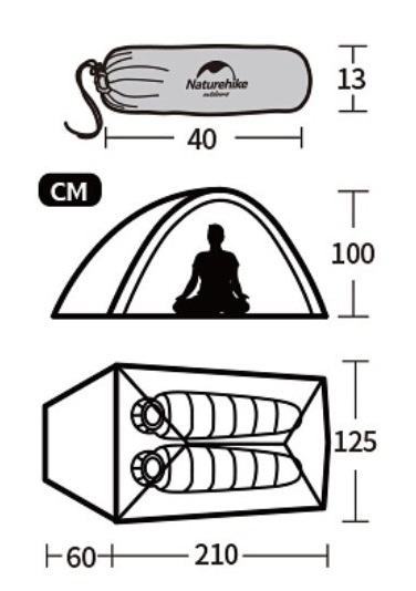 Палатка Naturehike Cloud Up 2 20D Forest Green - Фото 2 большая