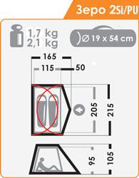 Палатка Normal Зеро 2 Si PU Олива - Фото 14 большая