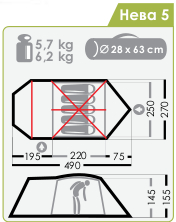 Палатка Normal Нева 5 Тёмно-Зелёный - Фото 2 большая