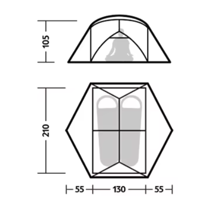 Палатка Naturehike Mongar UL Hiking 2 15D nylon Moon Rock/Grey - Фото 2 большая