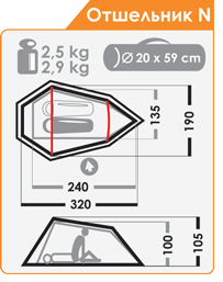 Палатка Normal Отшельник N Жёлтый - Фото 2 большая