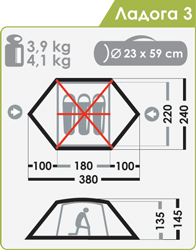 Палатка Normal Ладога 3 Тёмно-Зелёный - Фото 15 большая