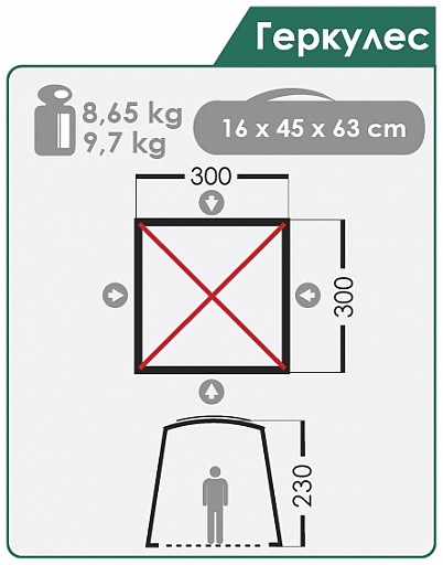 Беседка Normal Геркулес тёмно-зелёный - Фото 2 большая