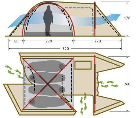 Палатка Alexika Grand Tower 4 Green - Фото 2 большая