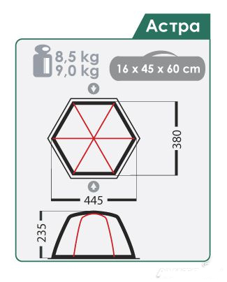 Беседка Normal Астра Темно-Зеленый - Фото 2 большая