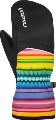 Варежки детские Reusch Alan Black/Multicol Lines - Фото 1 большая