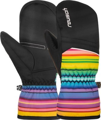 Варежки детские Reusch Alan Black/Multicol Lines - Фото 2 большая