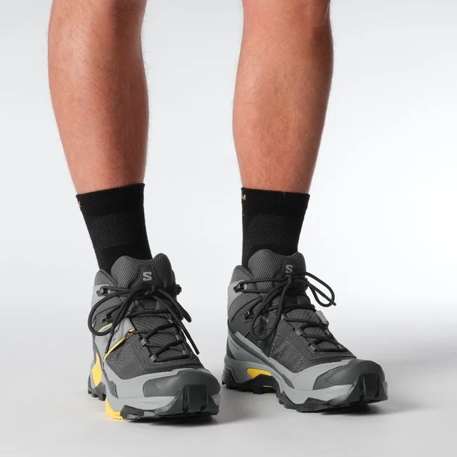 Кроссовки мужские Salomon X Ultra 5 Mid Gtx Asphalt/Monument/Spicy Mustard - Фото 4 большая