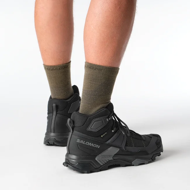 Кроссовки мужские Salomon X Ultra 5 Mid Gtx Black/Asphalt/Castlerock - Фото 7 большая