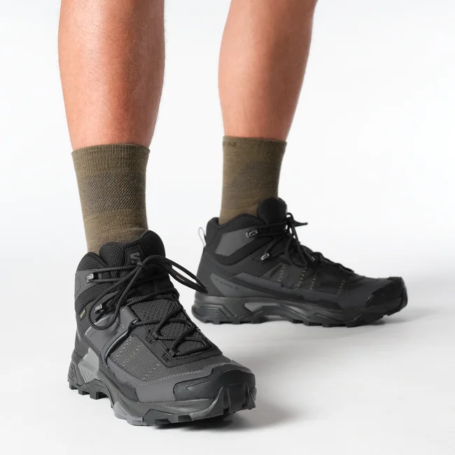 Кроссовки мужские Salomon X Ultra 5 Mid Gtx Black/Asphalt/Castlerock - Фото 8 большая