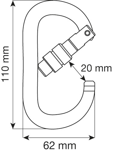 Карабин C.A.M.P. Oval XL Lock Blue - Фото 2 большая