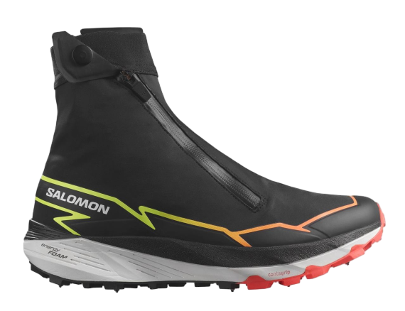 Кроссовки Salomon Winter Cross Spike Black/Neon Flame/Safety Yellow - Фото 1 большая