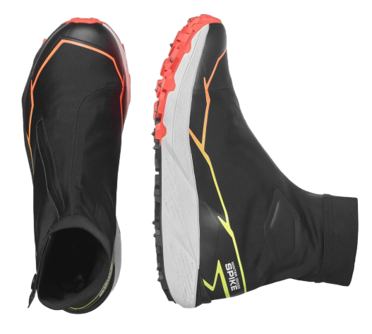 Кроссовки Salomon Winter Cross Spike Black/Neon Flame/Safety Yellow - Фото 3 большая