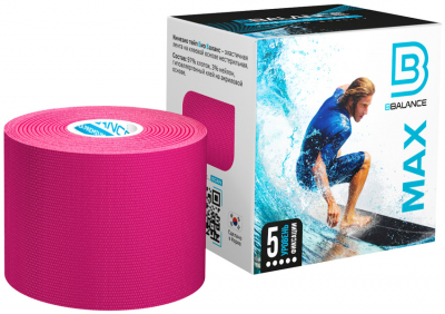 Кинезиотейп BBTape MAX 5 см х 5 м розовый - Фото 1 большая