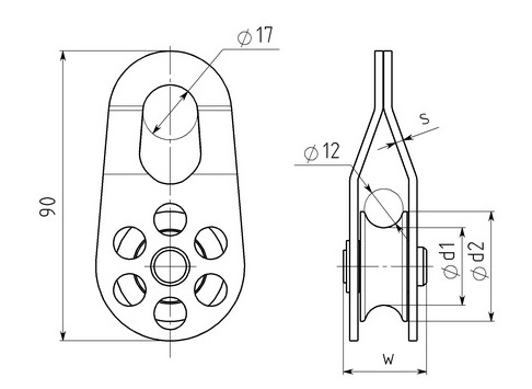 Блок-ролик Vertical стальной с подшипником - Фото 3 большая