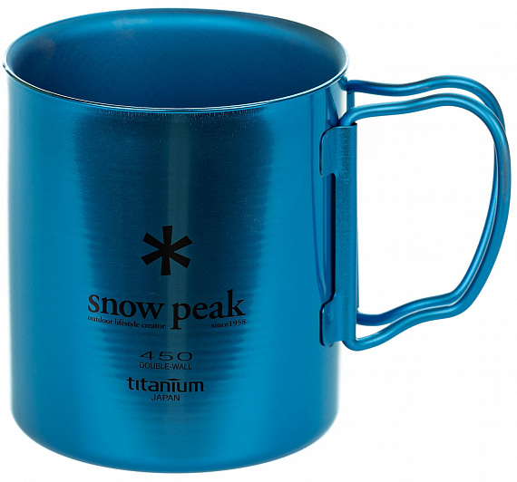 Кружка Snow Peak Titanium Double 450 Blue - Фото 1 большая