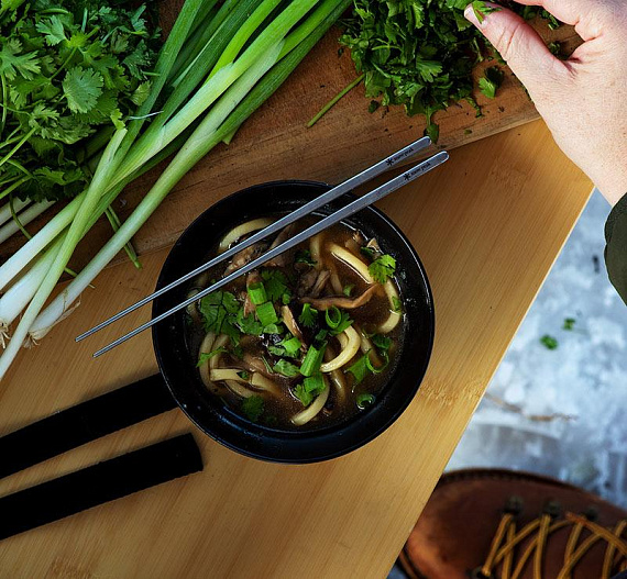 Палочки для суши Snow Peak Titanium Chopsticks Green - Фото 4 большая