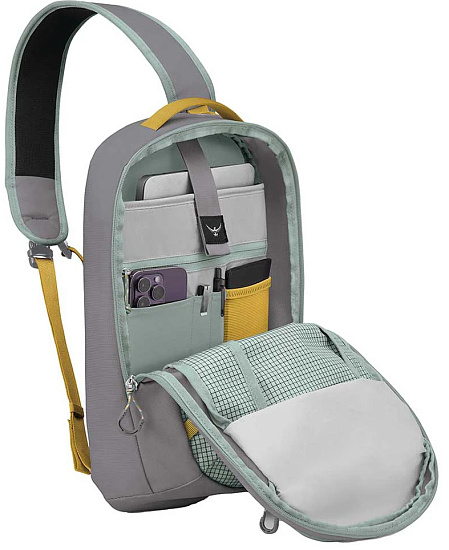 Рюкзак Osprey Transporter Sling Frosty Mint/Soundwave Grey - Фото 4 большая