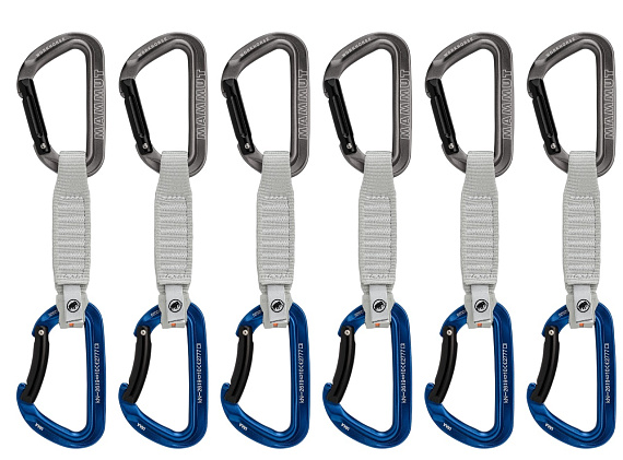 Комплект оттяжек с карабинами Mammut Workhorse Keylock Straight/Bent 12см (6шт) Grey/Blue - Фото 1 большая