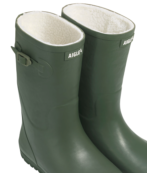 Сапоги детские Aigle Woody-Pop Fur 2 Kaki - Фото 2 большая