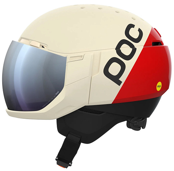 Горнолыжный шлем POC Levator Mips Rouge/Blanc - Фото 1 большая