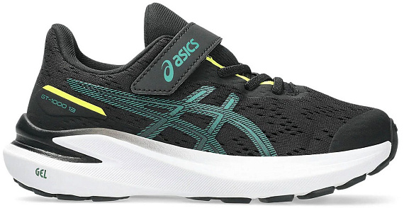 Кроссовки детские ASICS Gt-1000 13 PS Black/Jasper Green - Фото 1 большая