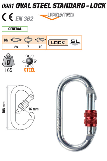 Карабин C.A.M.P. Oval Standart Lock - Фото 2 большая