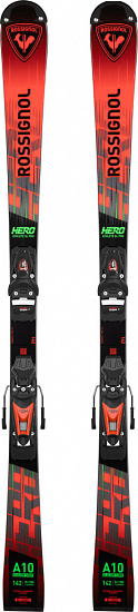 Горные лыжи Rossignol детские Hero Sl Pro 128-149 R21 Pro с креплениями Nx 10 Gw B73 Black Hot Red - Фото 1 большая