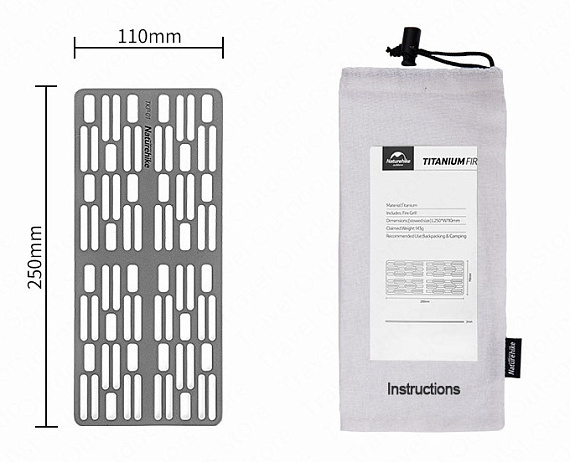 Сетка для гриля Naturehike Tkp01 Titanium Baking Tray - Фото 3 большая