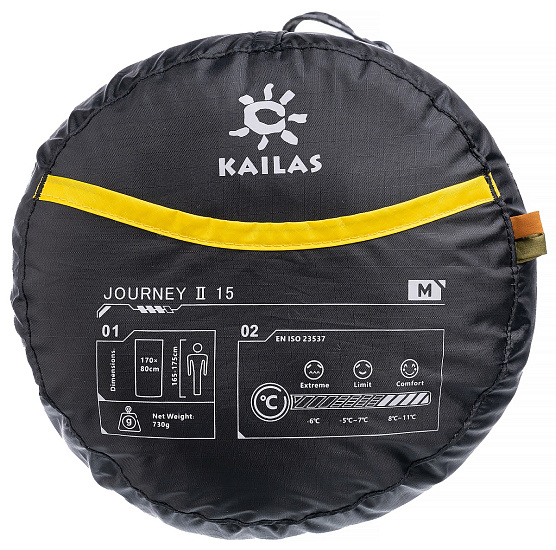 Спальный мешок Kailas Journey II Envelope +7 Olive Oil Green - Фото 7 большая