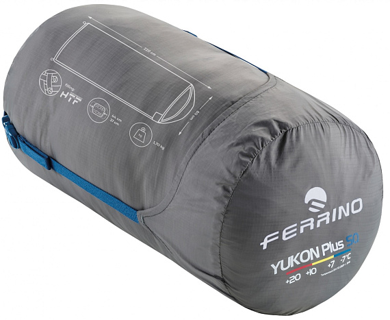 Спальник Ferrino Yukon Plus Sq +7 Blue - Фото 2 большая
