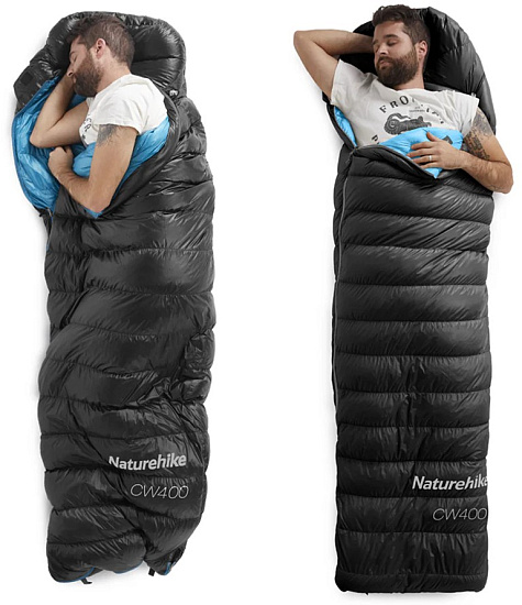 Спальный мешок Naturehike Cw400 M +1 Black - Фото 5 большая