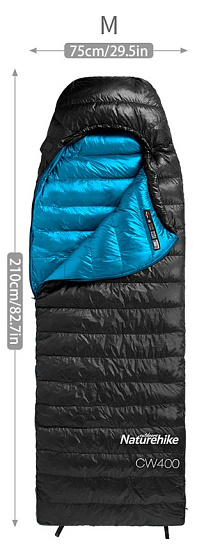 Спальный мешок Naturehike Cw400 M +1 Grey - Фото 2 большая