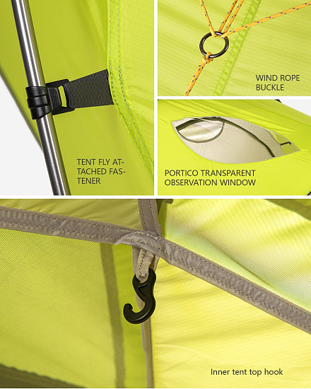 Палатка Naturehike Lgloo 2 Alpine Q-9B Lime - Фото 5 большая