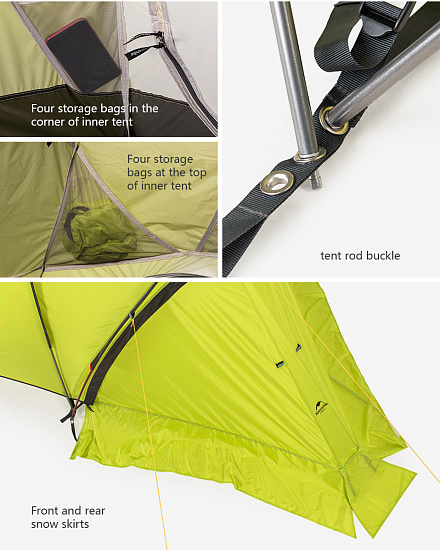 Палатка Naturehike Lgloo 2 Alpine Q-9B Lime - Фото 8 большая
