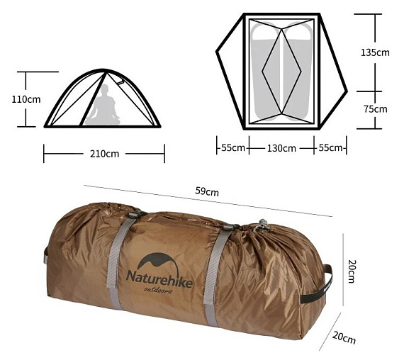 Палатка Naturehike Canyon 2 Army Green - Фото 2 большая