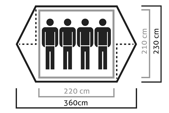 Палатка Salewa Denali IV Cactus/Grey - Фото 2 большая