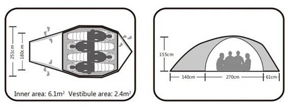 Палатка Kailas X4 III Alpine Yellow - Фото 4 большая