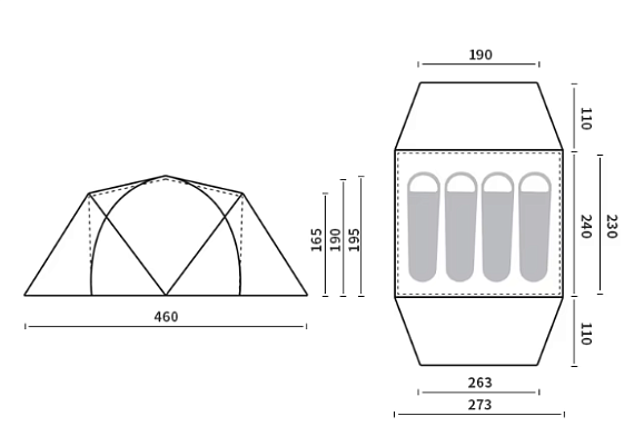 Палатка Naturehike Kota 4 Olive Green - Фото 10 большая