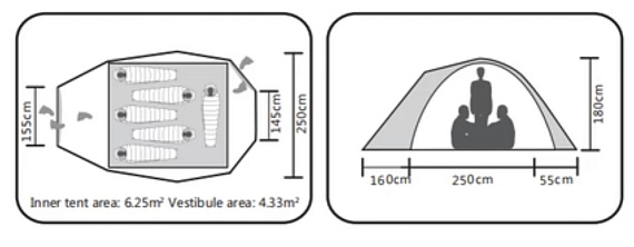 Палатка Kailas Holiday 6 Camping Inca Yellow - Фото 2 большая
