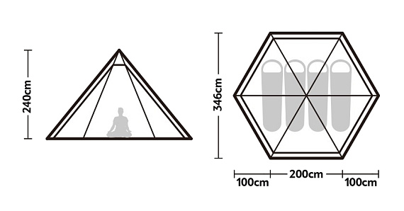 Палатка Naturehike Ranch 4 Quicksand Gold - Фото 2 большая