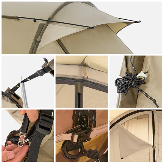 Палатка со стойками Naturehike Aries Tunnel 4-6 Khaki - Фото 4 большая