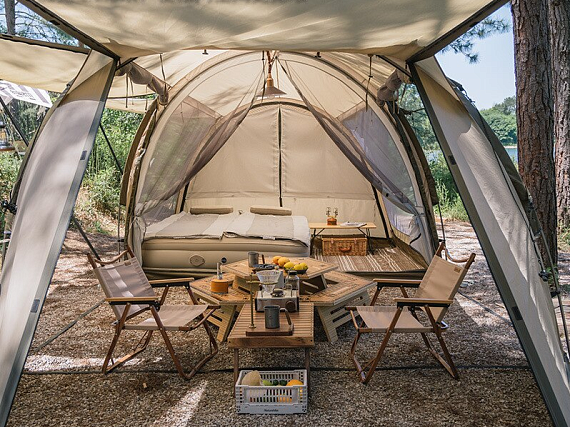 Палатка со стойками Naturehike Aries Tunnel 4-6 Khaki - Фото 5 большая