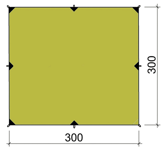 Тент Bask Canopy Silicone 3x3 Yellow - Фото 2 большая