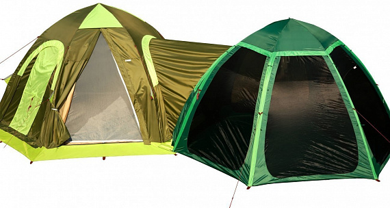 Соединение палаток 5/5 с дверью ЛотосТент Оливковый - Фото 1 большая