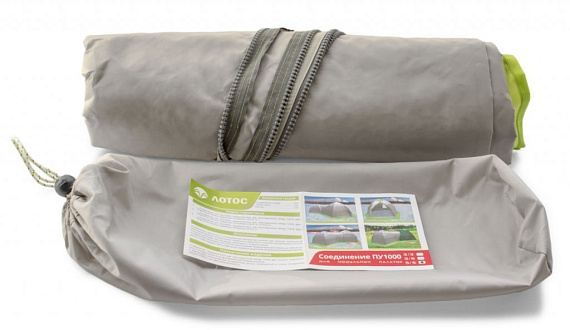 Соединение палаток 5/5 с дверью ЛотосТент Оливковый - Фото 2 большая