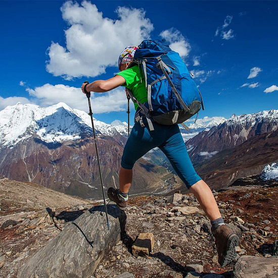 Треккинговая палка Naturehike St07 All Carbon 5-Node Sky Blue - Фото 4 большая