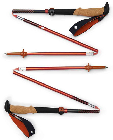 Треккинговые палки Black Diamond Pursuit Flz Black/Octane - Фото 2 большая