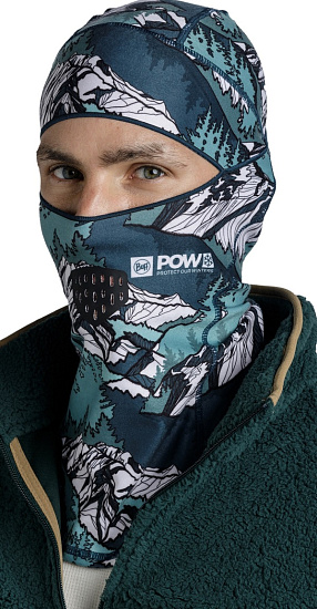 Балаклава Buff Thermonet Hinged Pow Lau Green - Фото 2 большая
